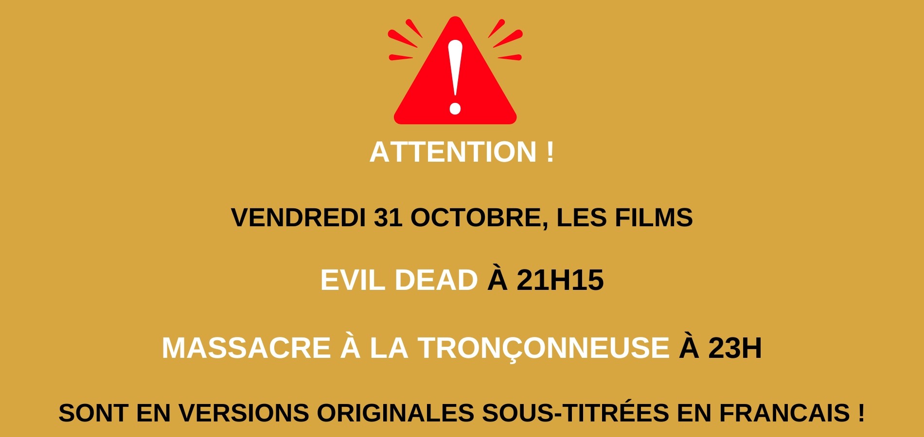 actualité Films d'Halloween en VOSTF